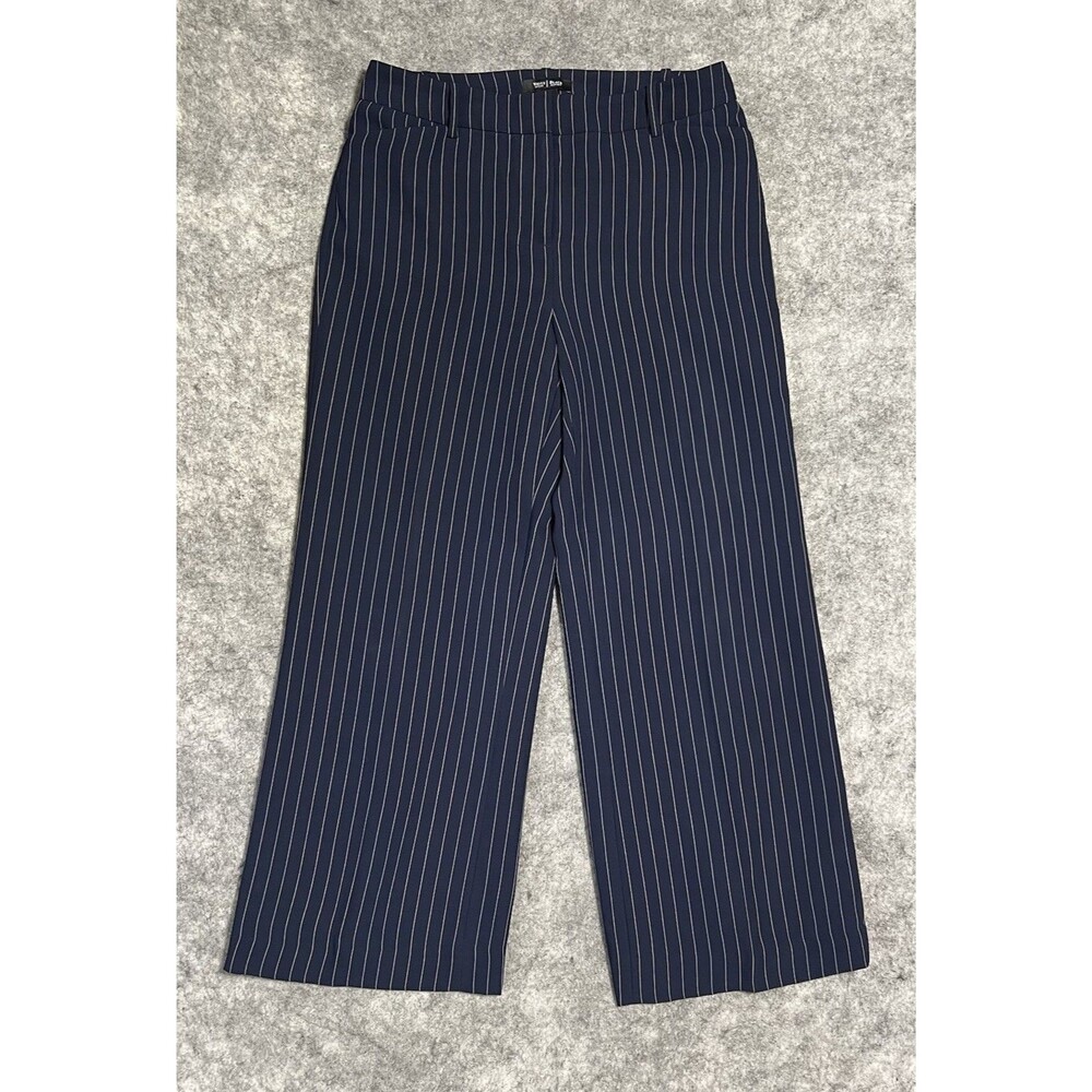 White House Black Market WHBM Pants Women’s 4R Navy Blue Wide Leg Office Career